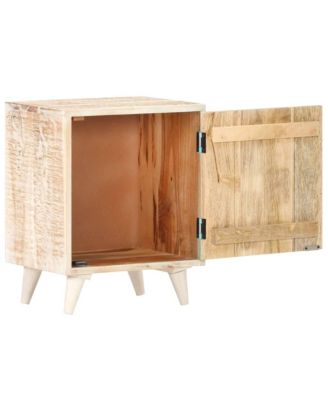 Carved Bedside Cabinet 15.7"x11.8"x19.7" Solid Acacia Wood