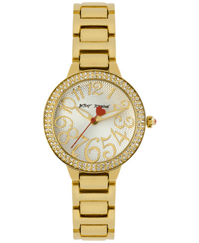 Betsey Johnson Women's Gold-Tone Bracelet Watch 32mm BJ00235-01