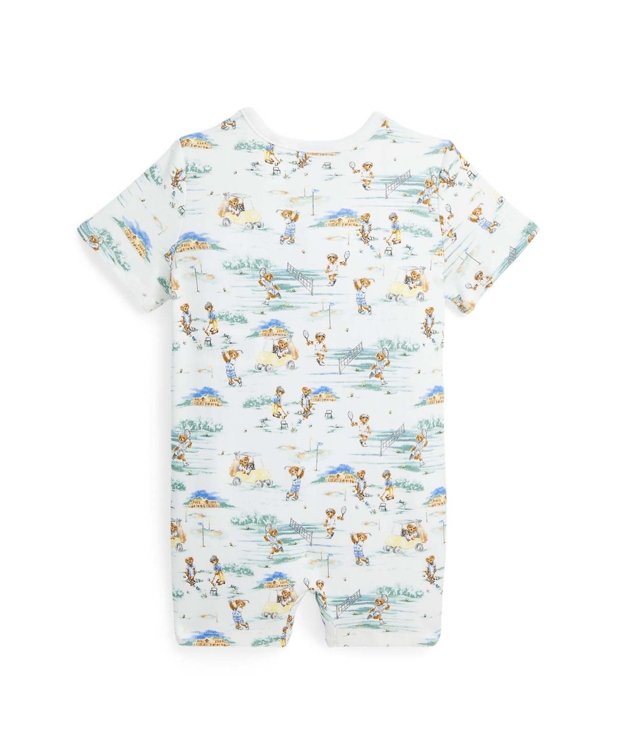 Polo Ralph Lauren Baby Girls Polo Bear Cotton Interlock Shortall
