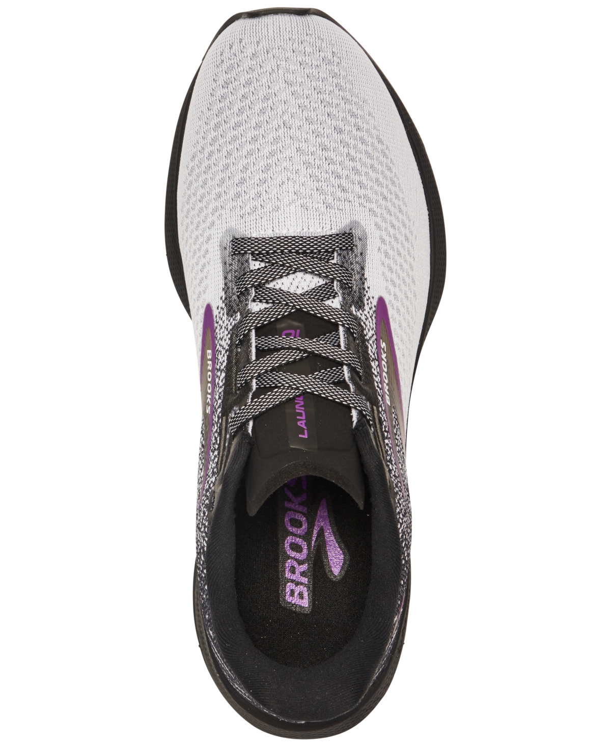 Shop Brooks Women's Launch 10 Running Sneakers From Finish Line In Black,white,violet