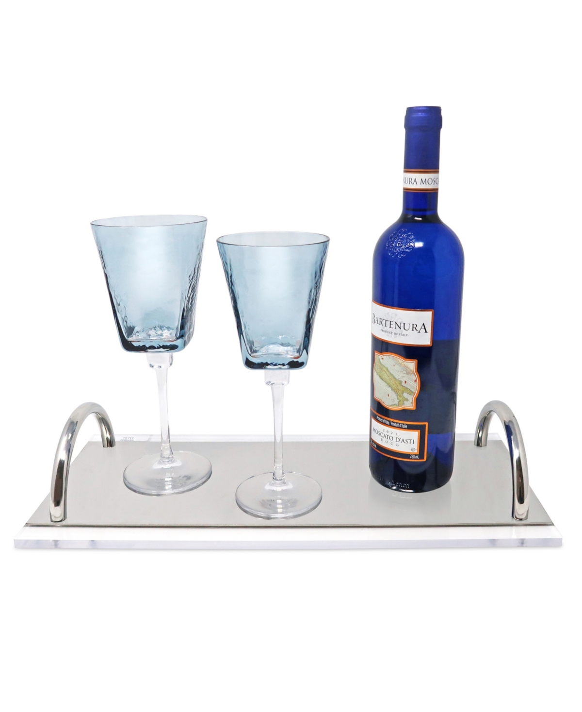 Vivience Hammered Wine Glasses, Set Of 6 In Blue