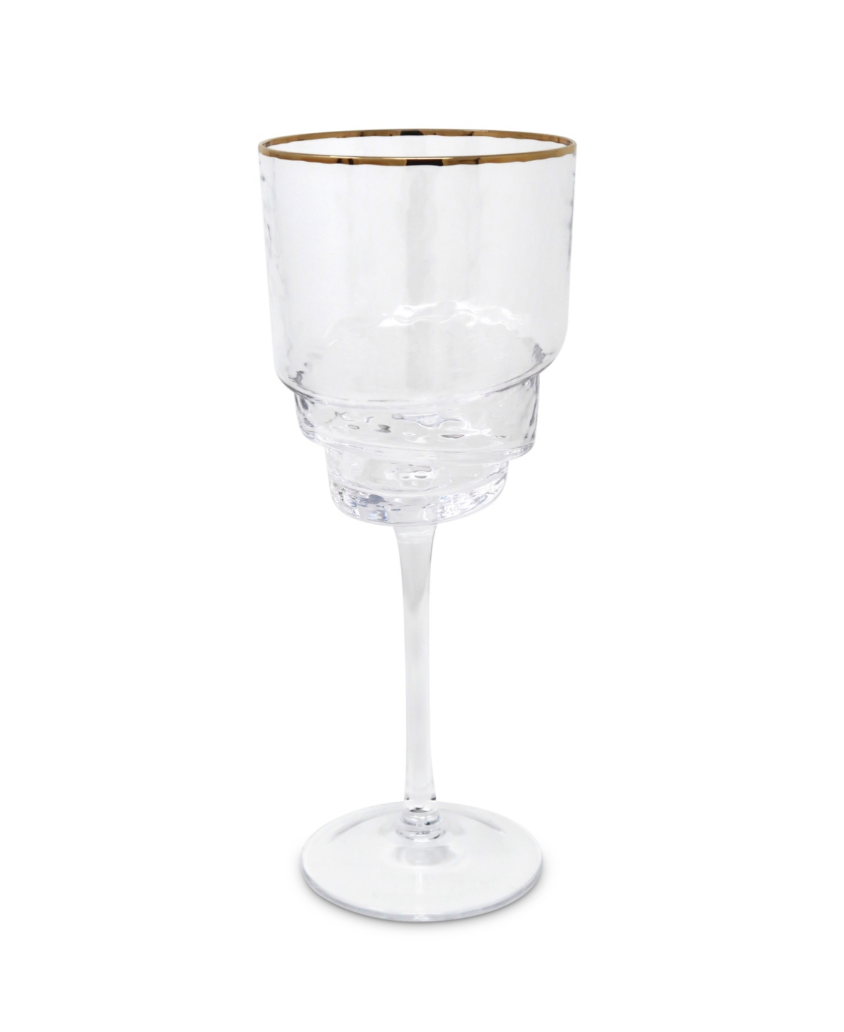 Vivience Shaped Bottom Rim Water Glasses, Set Of 6 In Gold