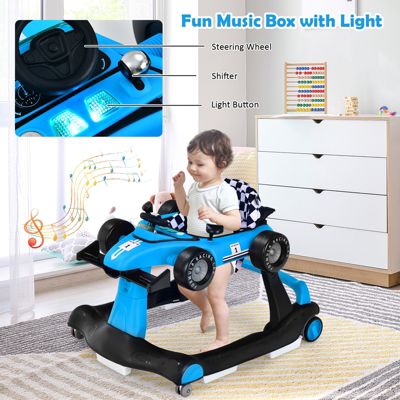 Kids 4-in-1 Foldable Activity Push Walker with Adjustable Height