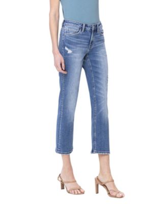 Women's Mid Rise Cropped Straight Jeans