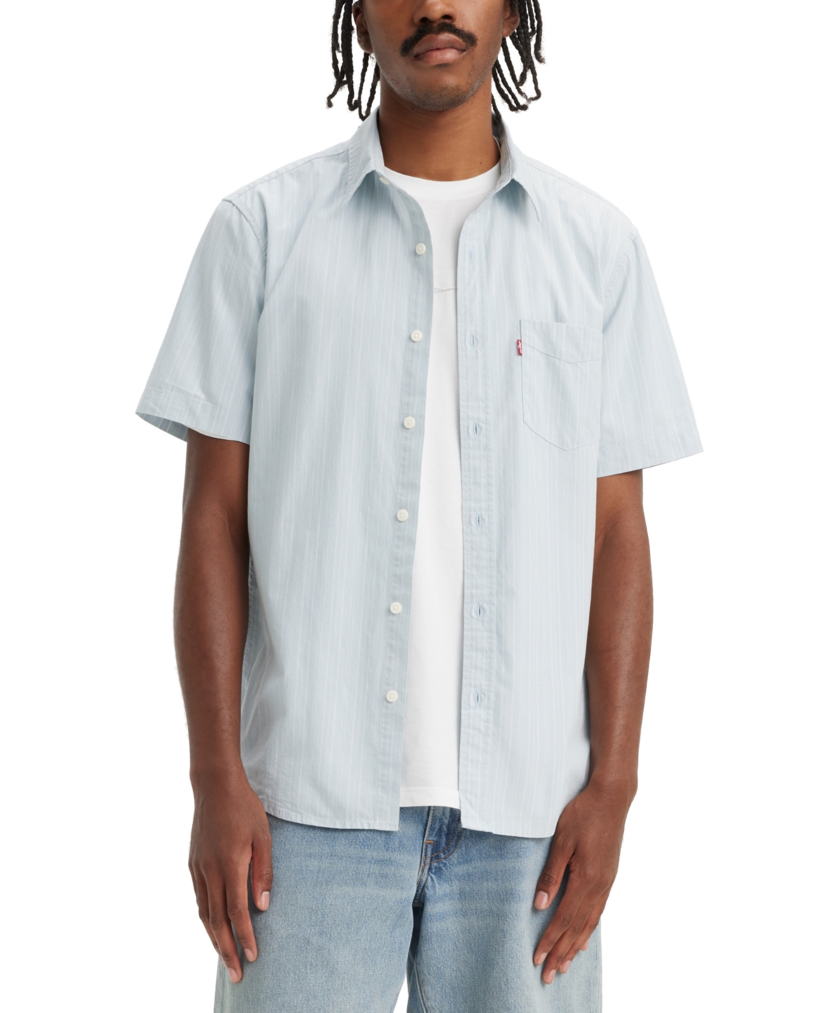 Shop Levi's Men's Classic 1 Pocket Short Sleeve Regular Fit Shirt In Guadalupe