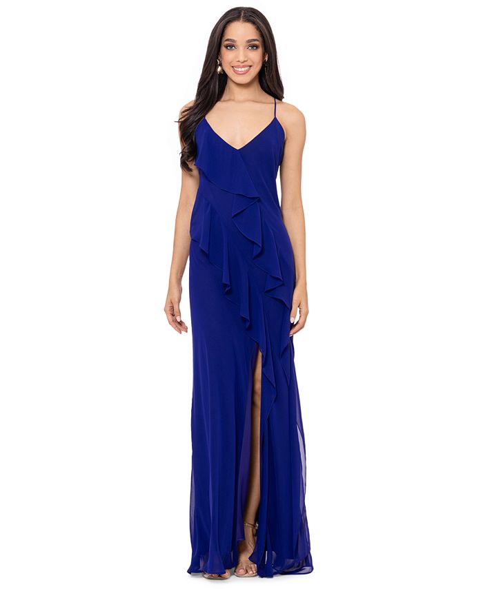 BETSY & ADAM Womens Color Block Spaghetti Strap Jewel Neck Short Evening Fit + Flare Dress