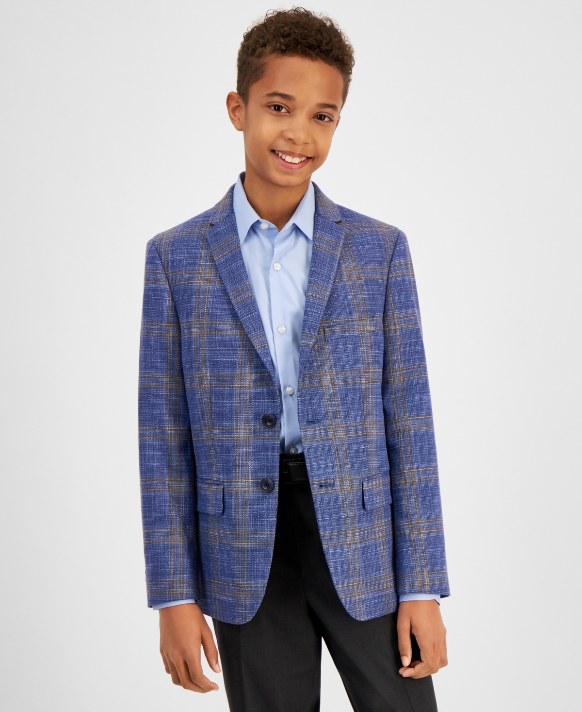 Michael Kors Kids' Big Boys Classic Fit Stretch Suit Jacket In Blue