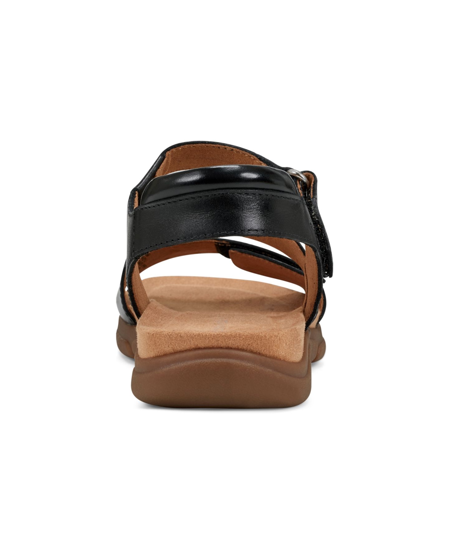 Женские сандалии Easy Spirit Mavey Strappy Leather Open Toe Flat, цвет: Чёрный кожаный — фото 3