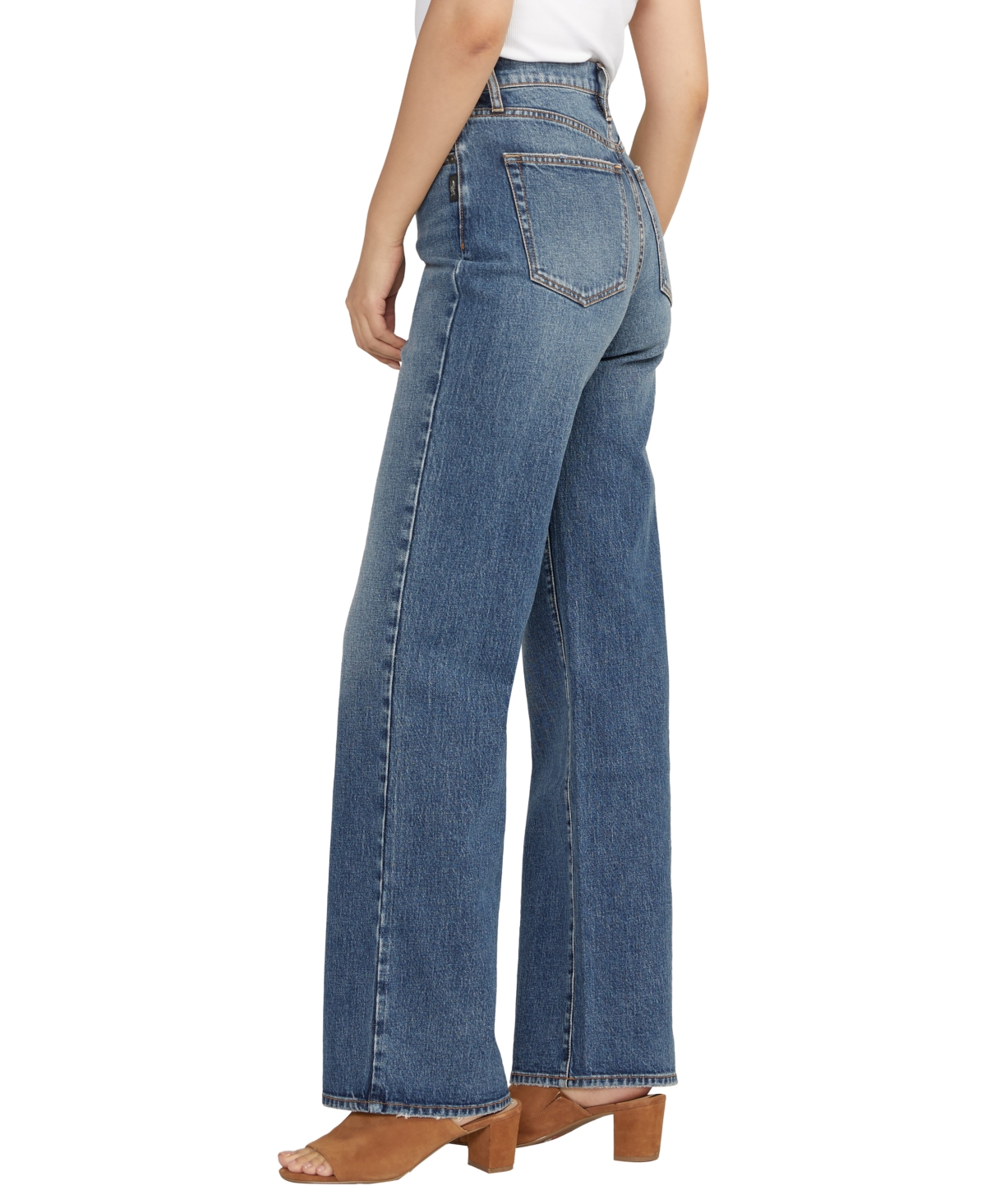 Shop Silver Jeans Co. Women's Highly Desirable High Rise Trouser Leg Jeans In Indigo