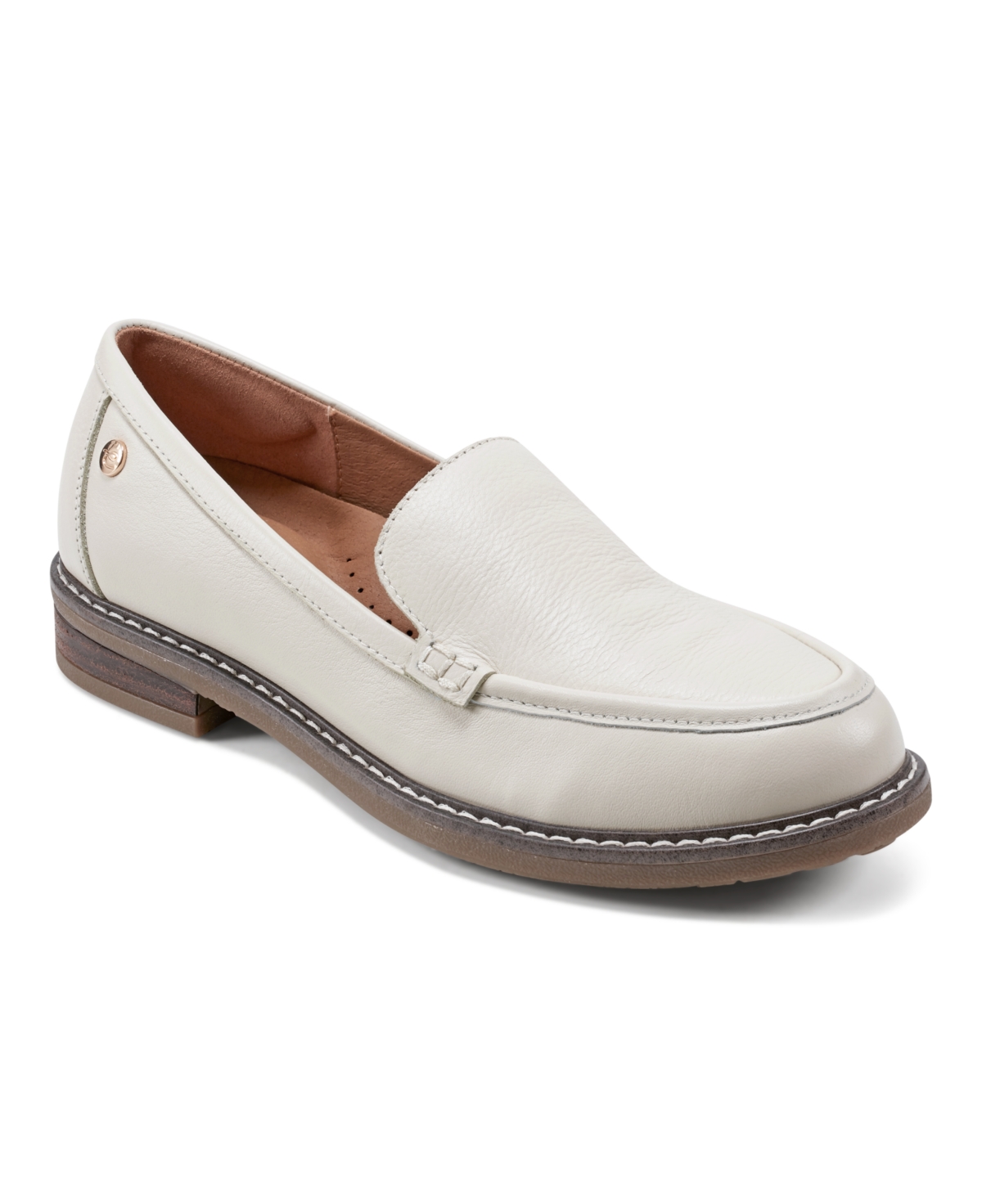 Easy Spirit Women's Eflex Jaylin Round Toe Slip-on Casual Loafers In Ivory Leather