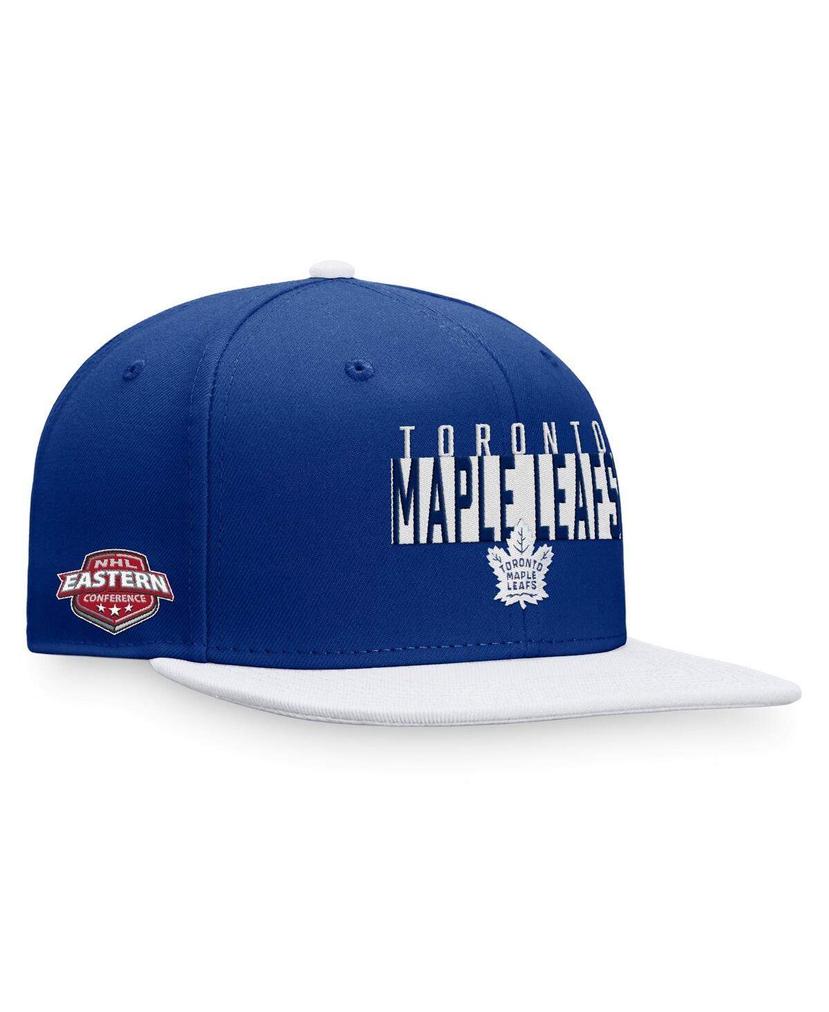 Shop Fanatics Men's  Blue, White Toronto Maple Leafs Fundamental Colorblocked Snapback Hat In Blue,white