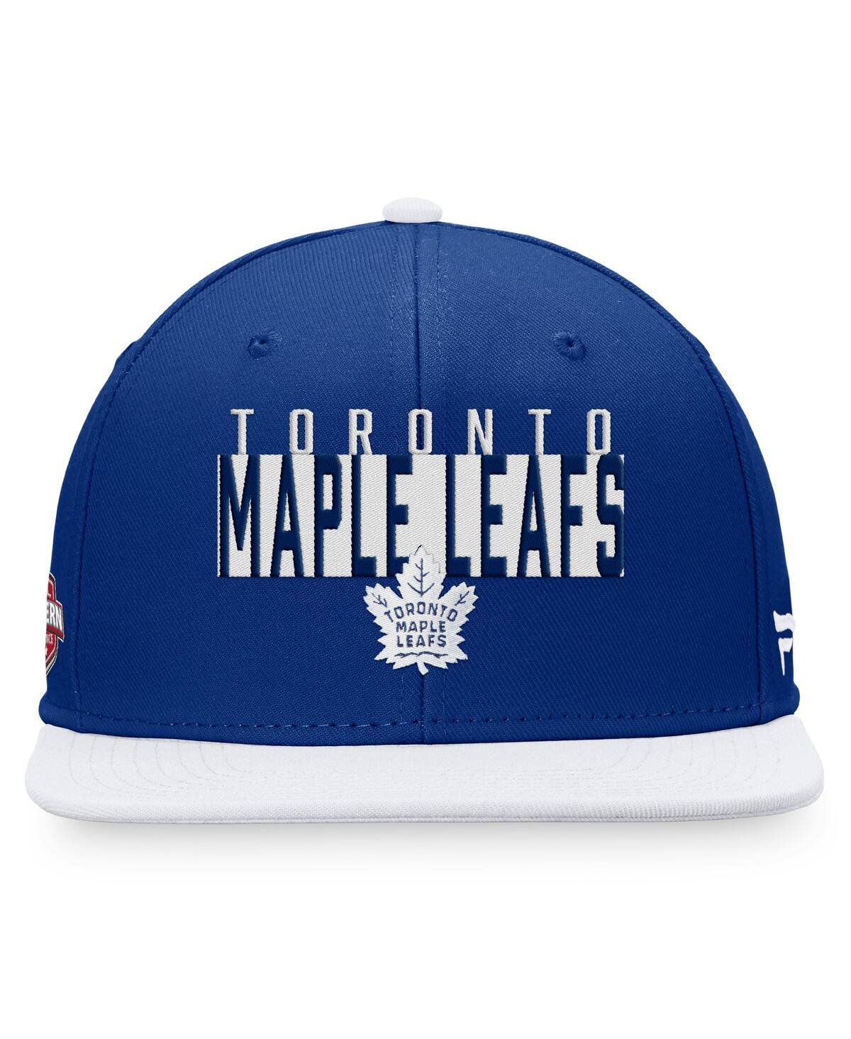 Shop Fanatics Men's  Blue, White Toronto Maple Leafs Fundamental Colorblocked Snapback Hat In Blue,white
