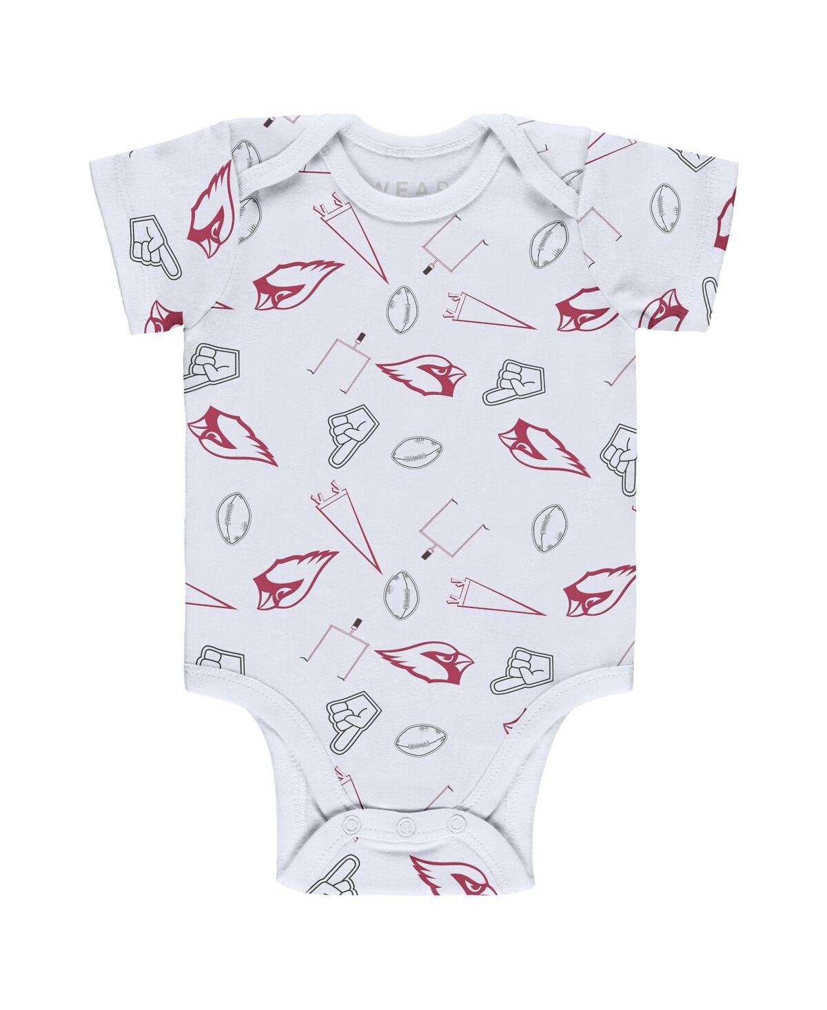 Wear By Erin Andrews Newborn & Infant  Gray/cardinal/white Arizona Cardinals Three-piece Turn Me Arou In Gray,cardinal