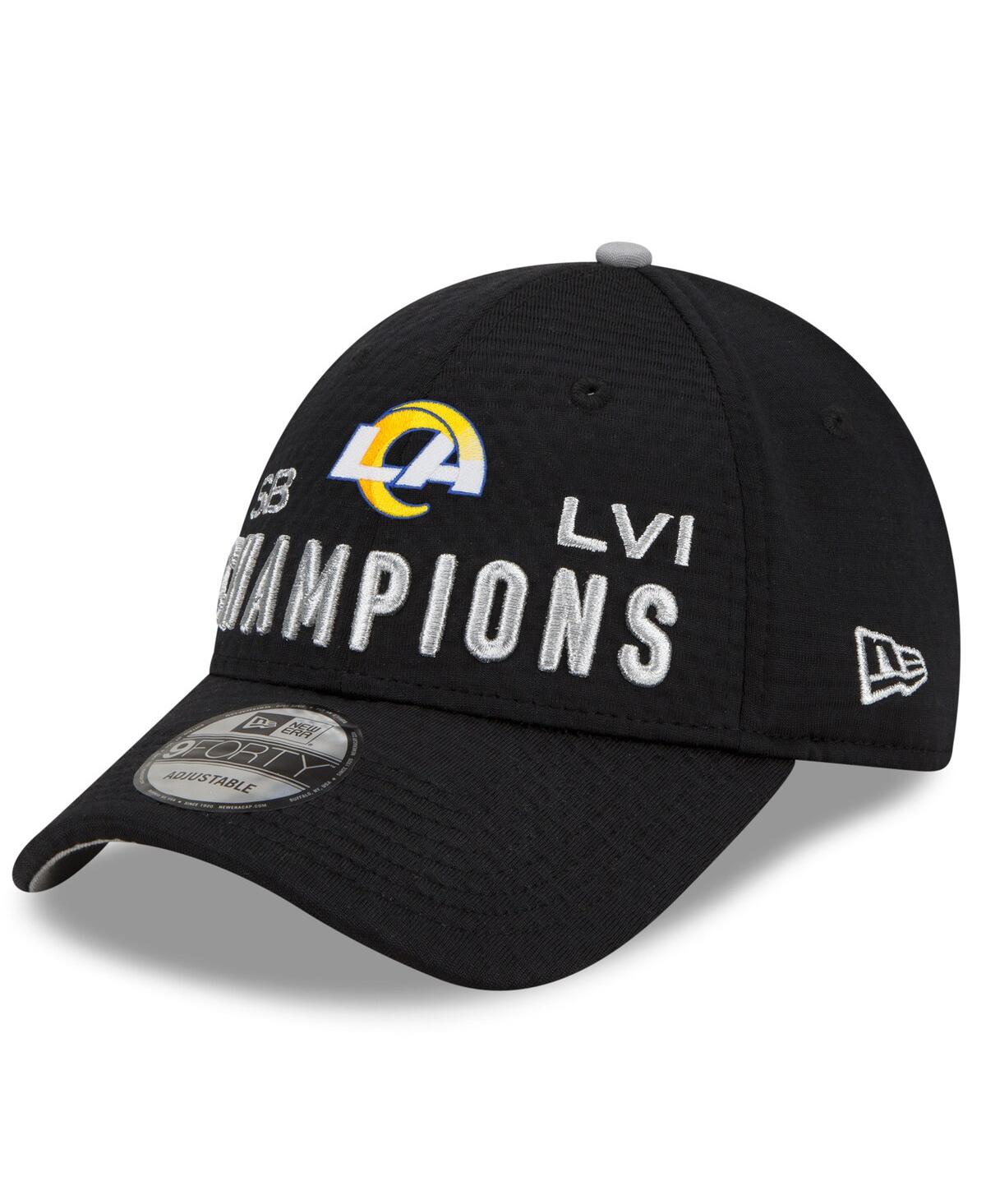 NEW ERA YOUTH BOYS AND GIRLS NEW ERA BLACK LOS ANGELES RAMS SUPER BOWL LVI CHAMPIONS LOCKER ROOM TROPHY COLL 