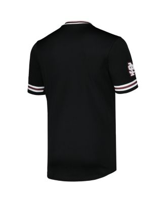 Men's Black Mississippi State Bulldogs Replica V-Neck Baseball Jersey
