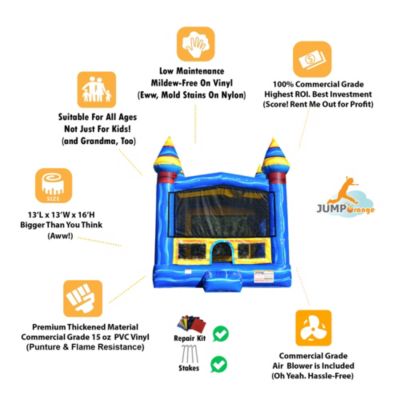Melting Artic Commercial Grade Bounce House 13x13 for Kids and Adults (with Blower), Basketball Hoop, Outdoor Indoor, Bouncer Jumper, Birthday Party, Rental Grade, Big Inflatable