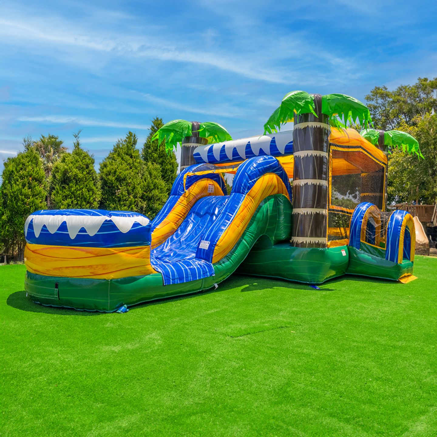 Детская игрушка Xjump Tropical Ocean 13'H Vinyl Water Slide Bounce House with Splash Pool, Up to 6 Players, Ages 3+, цвет: Оранжевый — фото 10