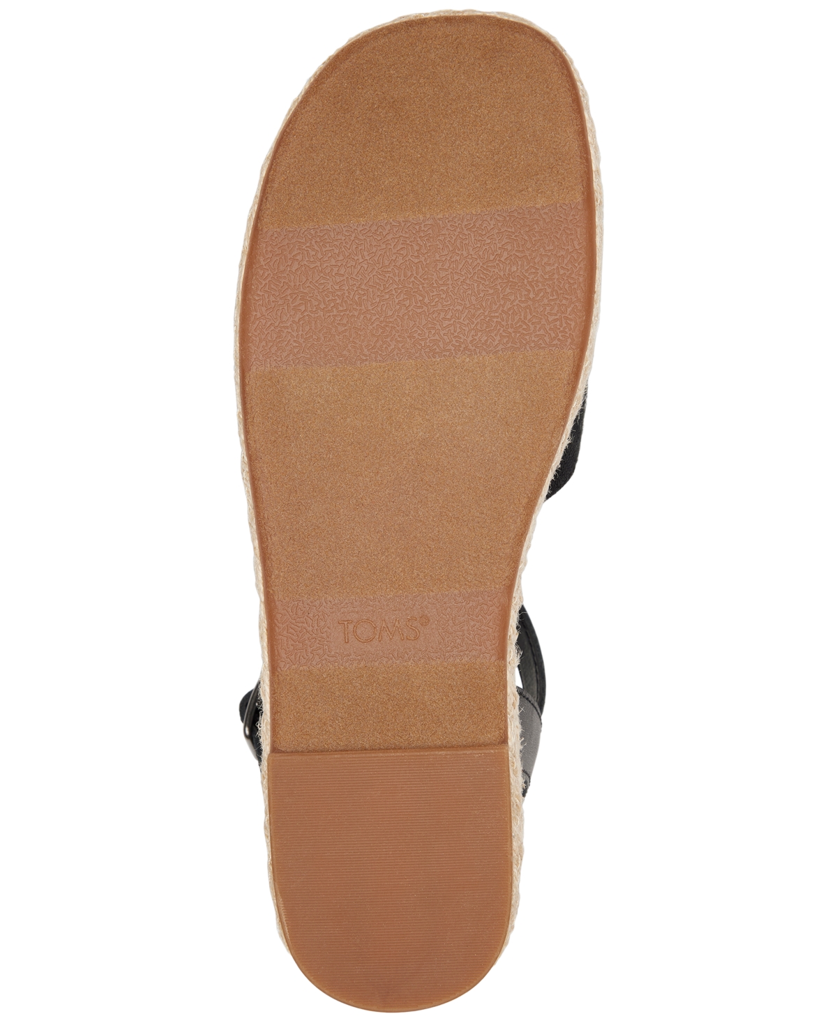 Shop Toms Women's Abby Braided Espadrille Flatform Sandals In Black Slubby Woven