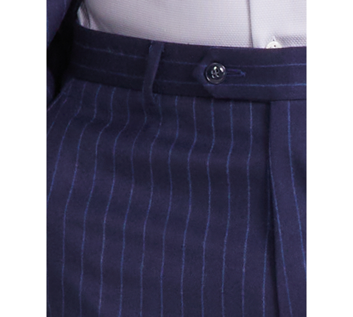 Michael Kors Men's Classic-Fit Pinstripe Wool-Blend Stretch Suit Separate Pants -blue