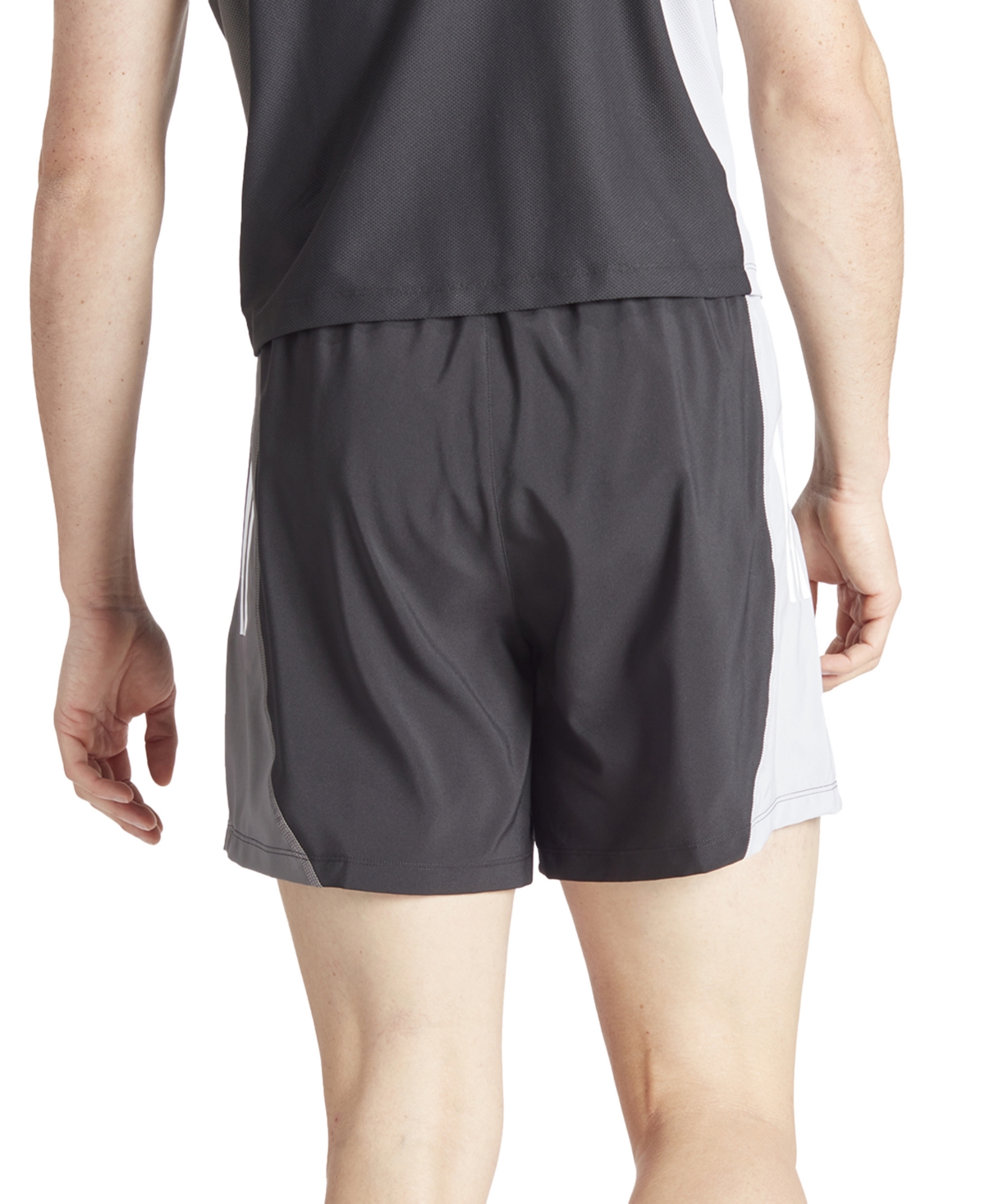 Shop Adidas Originals Men's Own The Run Colorblock Moisture-wicking Shorts In Black,silver,grey