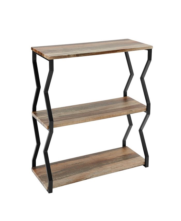 Danya B Rustic Industrial 3Tier Zigzag Floating Wall Shelf Macy's