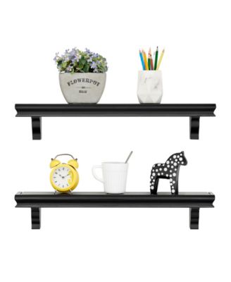 Decorative 24" Floating Wall Decor Display Ledge Shelves, Set of 2