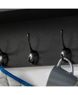 Entryway Floating Utility Wall Shelf with Hooks