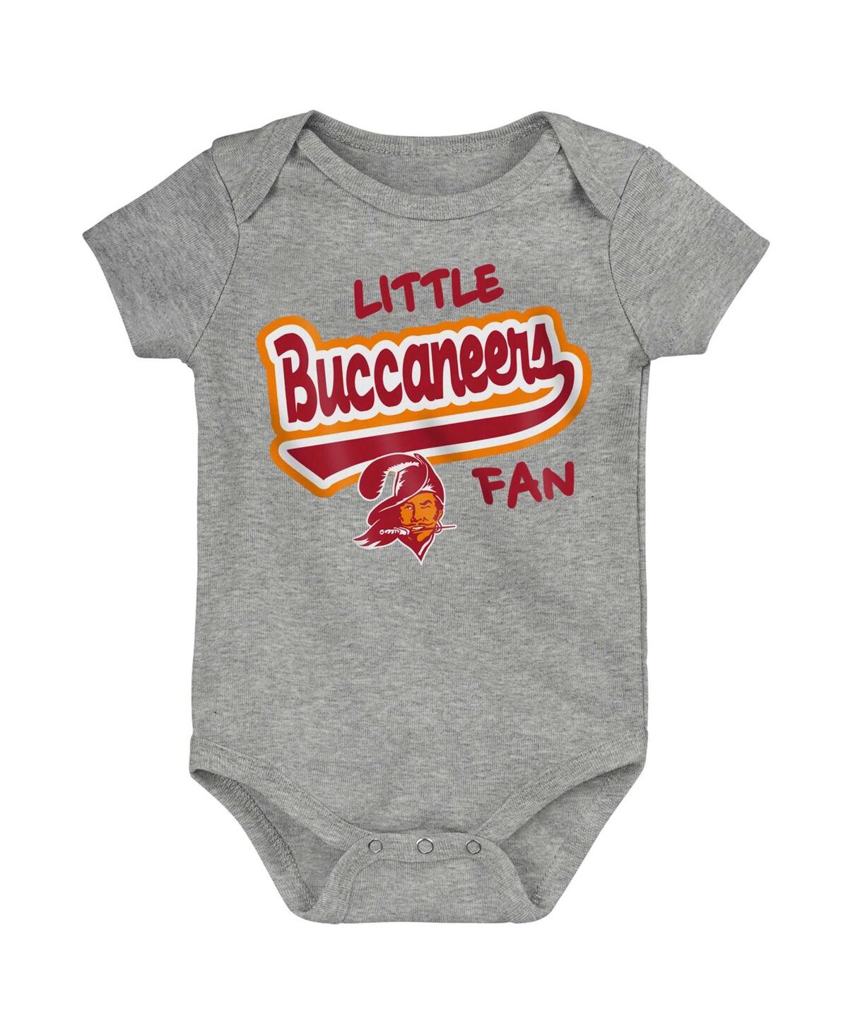 Outerstuff Baby Boys And Girls Heather Gray Distressed Tampa Bay Buccaneers Retro Little Baller Bodysuit