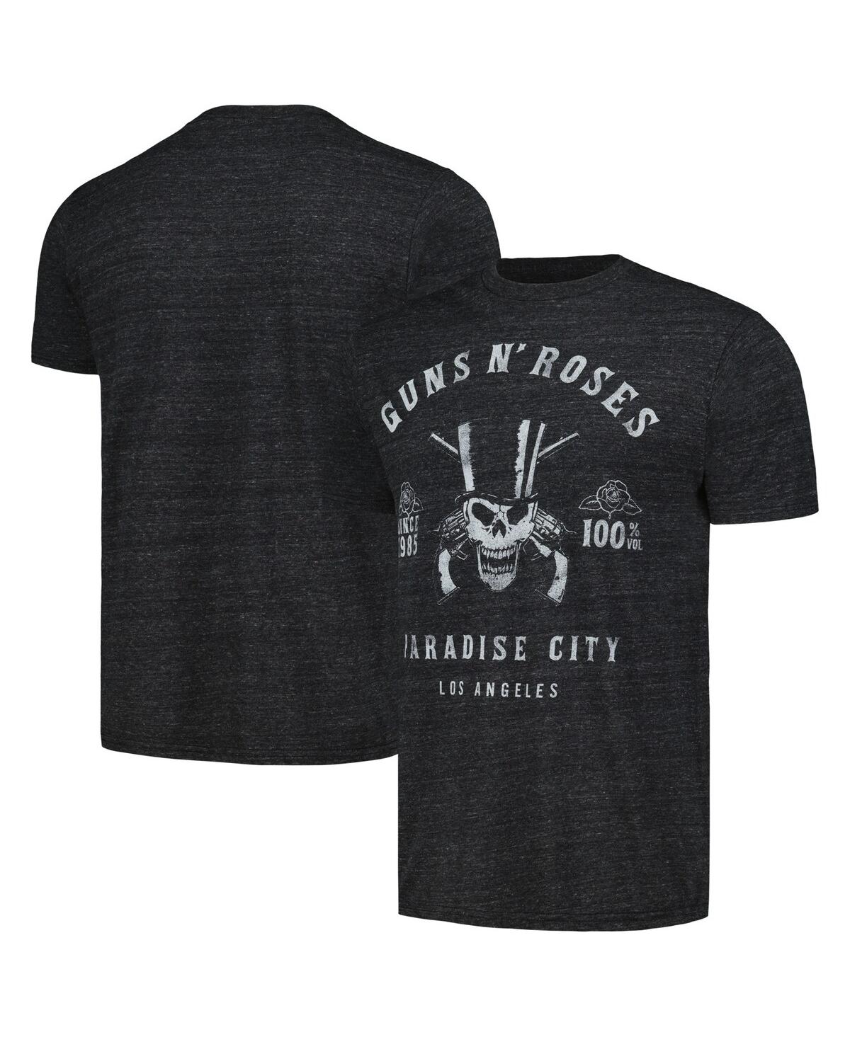 Shop Bravado Men's And Women's Heather Charcoal Guns N Roses Skeleton L.a. Tri-blend T-shirt