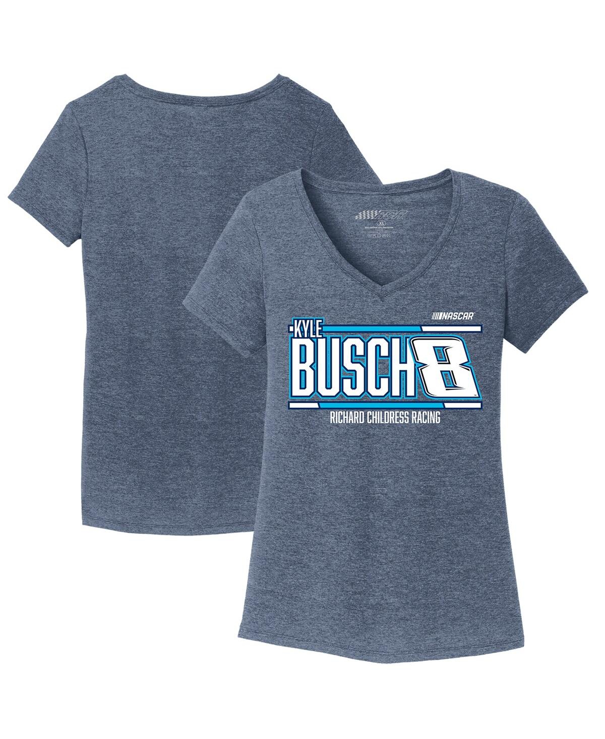 Shop Richard Childress Racing Team Collection Women's  Navy Kyle Busch Tri-blend V-neck T-shirt