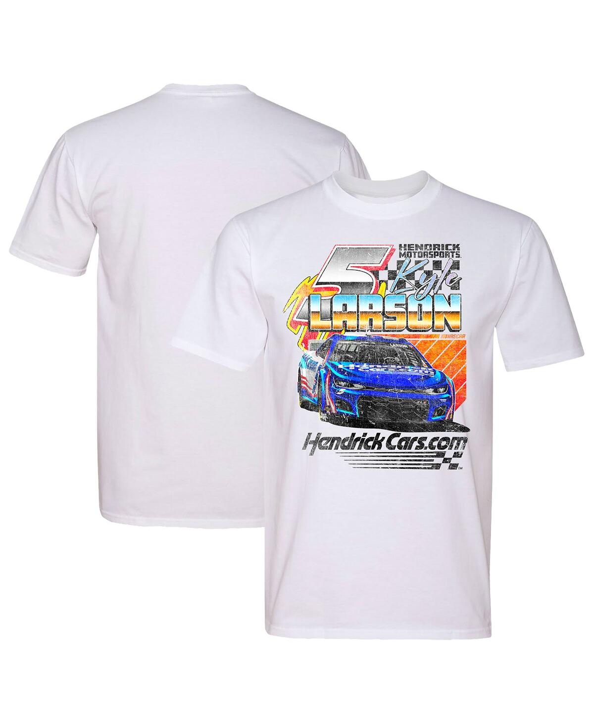 Men's Hendrick Motorsports Team Collection White Kyle Larson Throwback Car Tri-Blend T-shirt - White