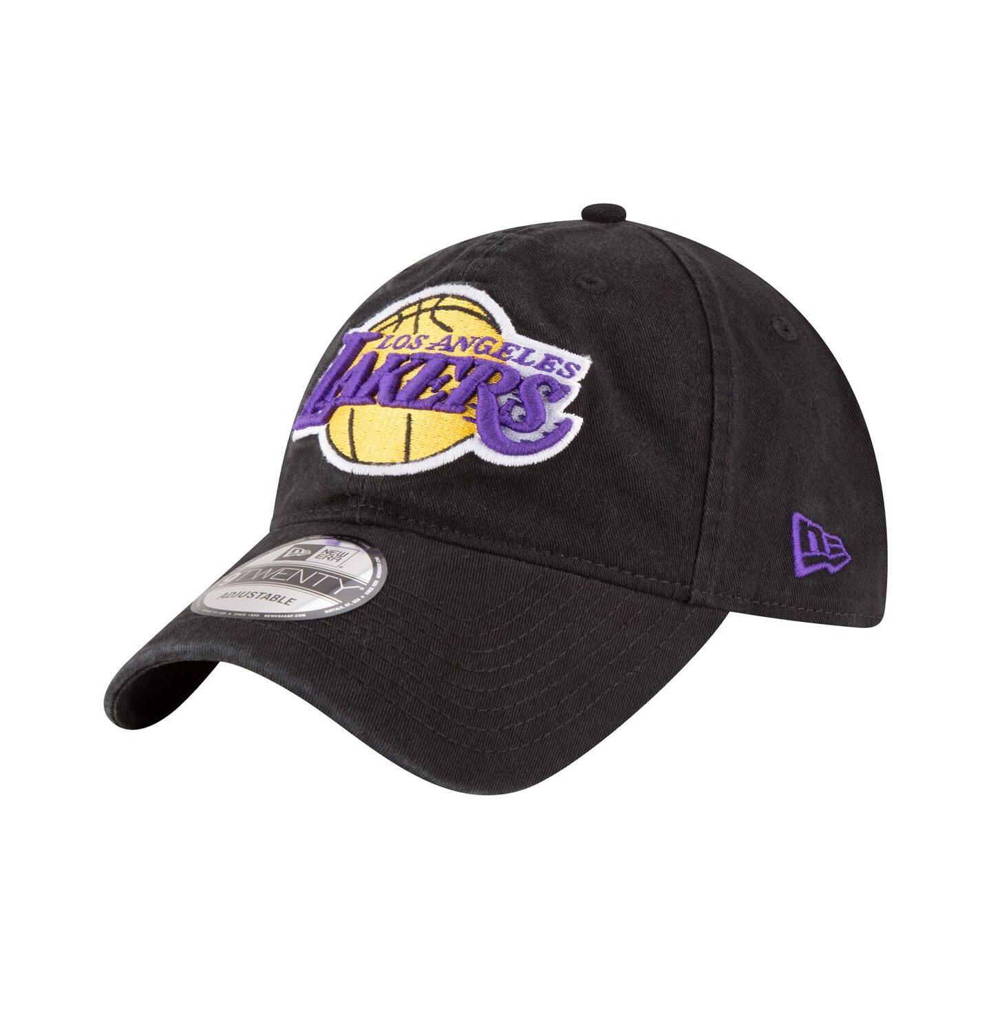Мужская кепка New Era Black Los Angeles Lakers Team 2.0 9TWENTY Adjustable Hat — фото 1