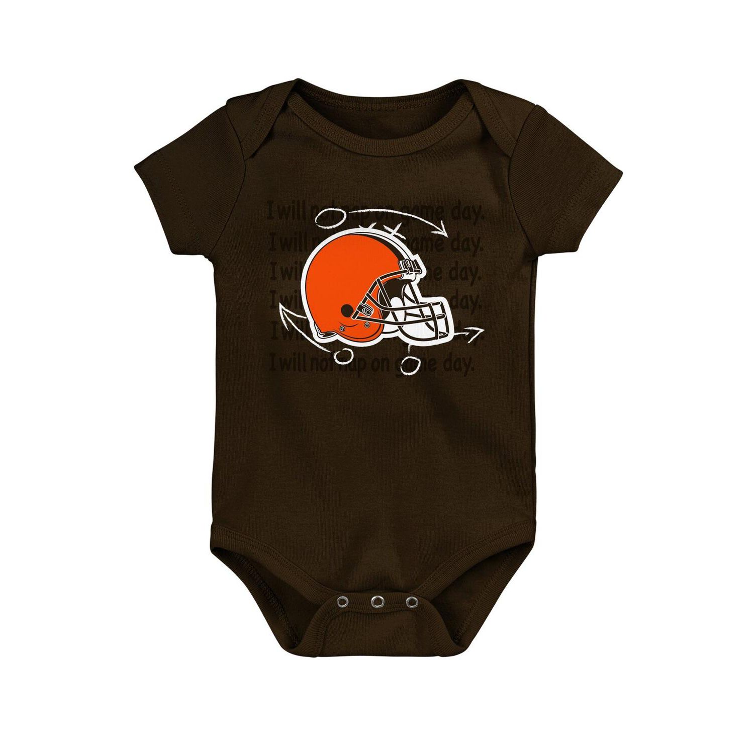 Baby Boys and Girls Brown, Orange, Heather Gray Cleveland Browns Three-Pack Eat, Sleep and Drool Retro Bodysuit Set