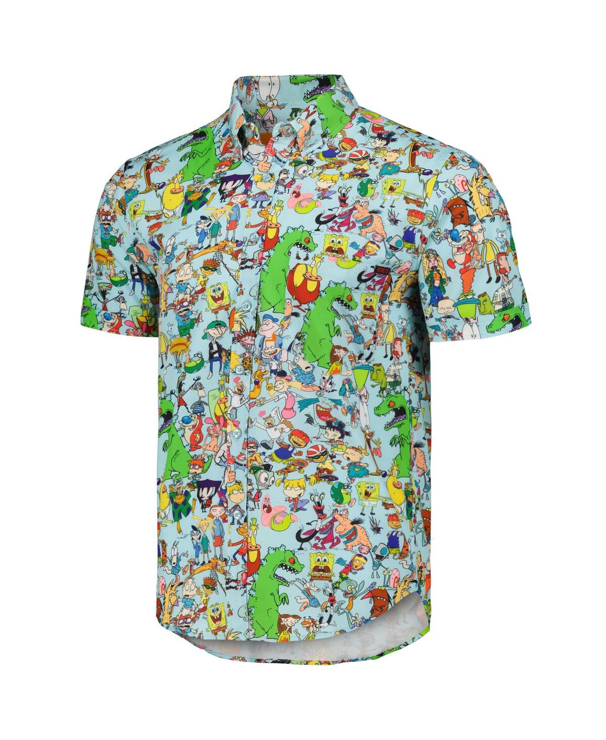 Shop Rsvlts Men's And Women's  Light Blue Nickelodeon 90s Mashup Kunuflex Button-down Shirt