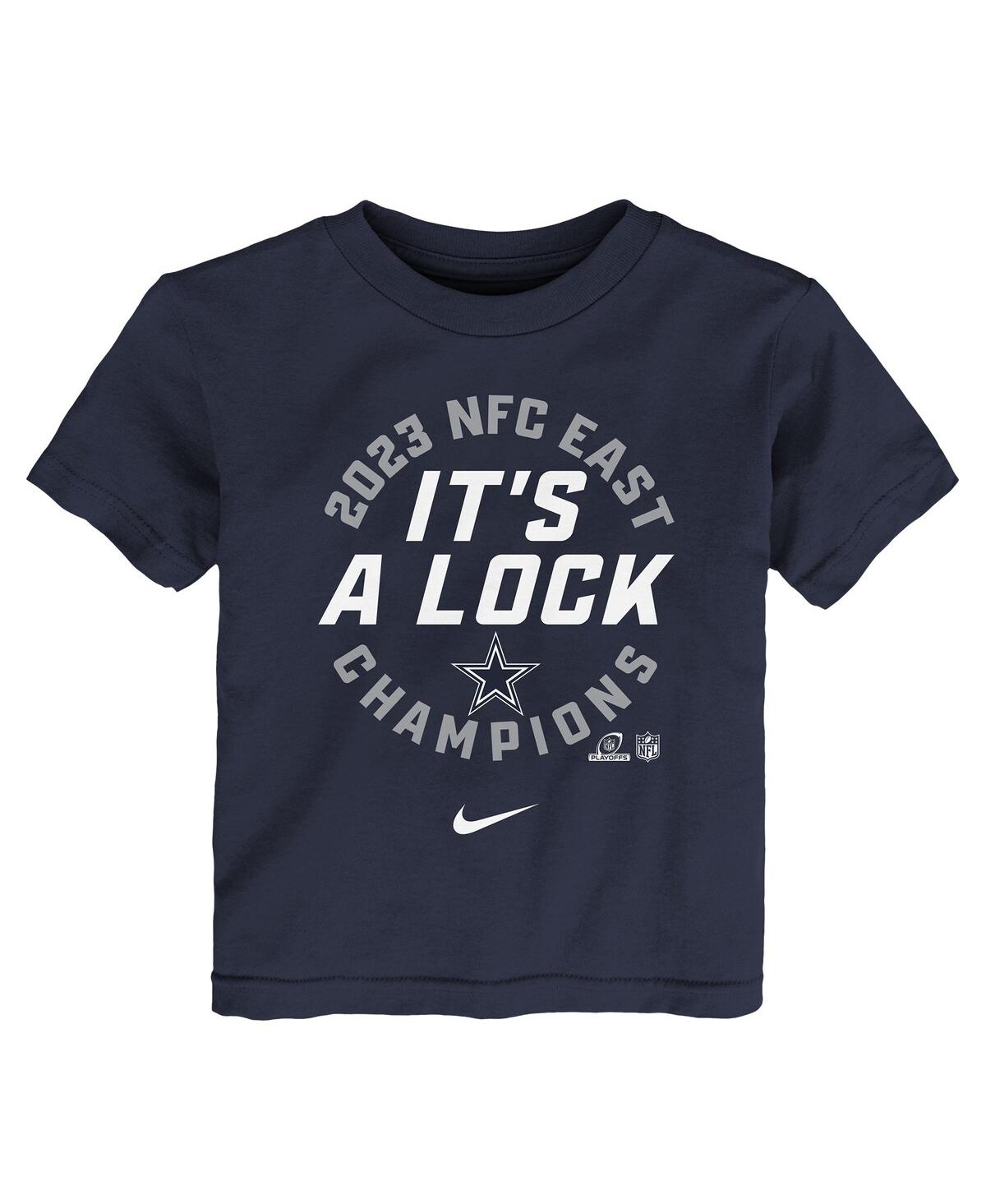Nike Toddler Boys And Girls  Navy Dallas Cowboys 2023 Nfc East Division Champions Locker Room Trophy  In Navy
