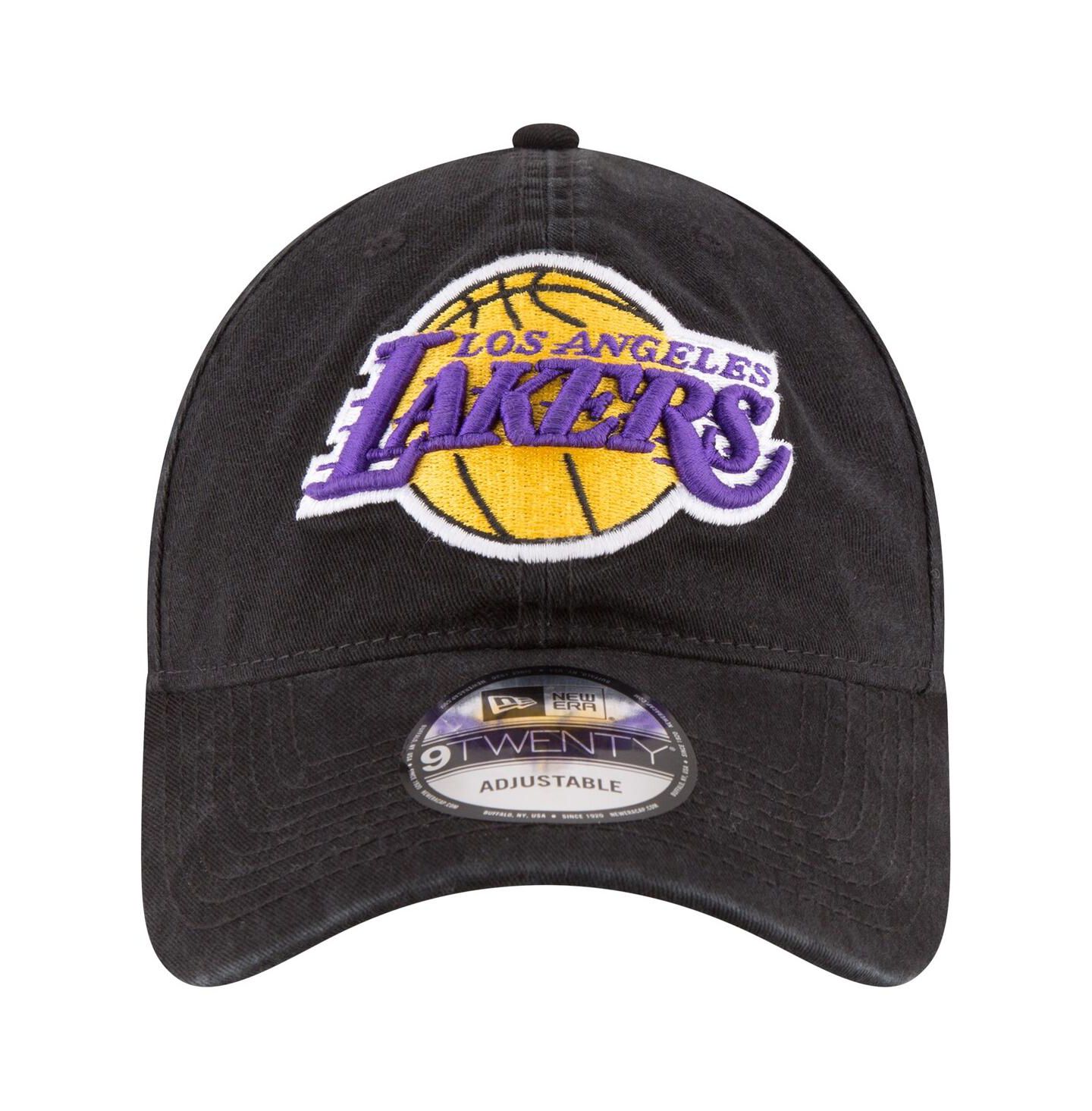 Мужская кепка New Era Black Los Angeles Lakers Team 2.0 9TWENTY Adjustable Hat — фото 2
