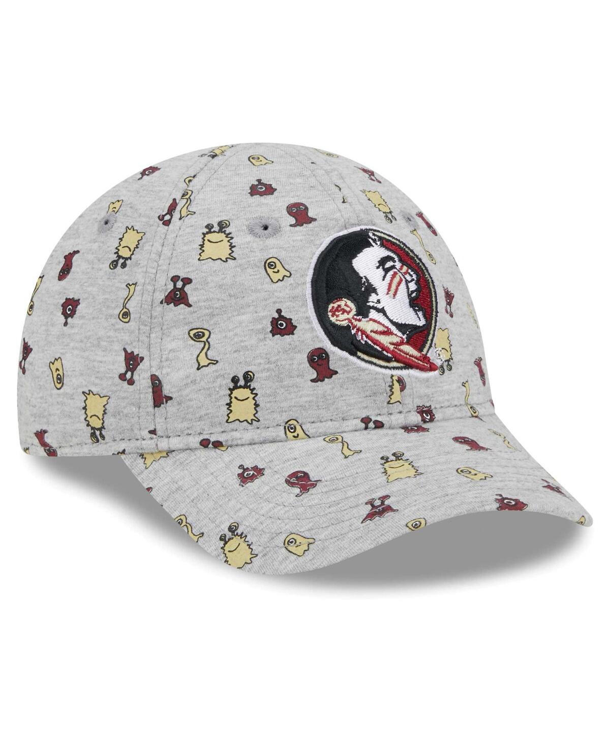 Toddler Boys and Girls New EraFlorida State Seminoles Allover Print Critter 9FORTY Flex Hat - Heather Gray
