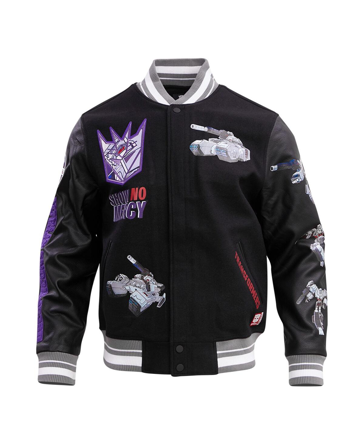 Shop Freeze Max Men's  Black Transformers Legendary Decepticon Barricade Full-zip Varsity Jacket