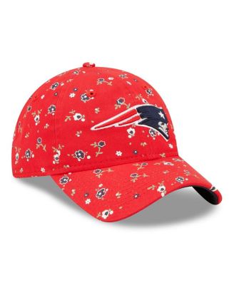 Women's Red New England Patriots Floral 9TWENTY Adjustable Hat