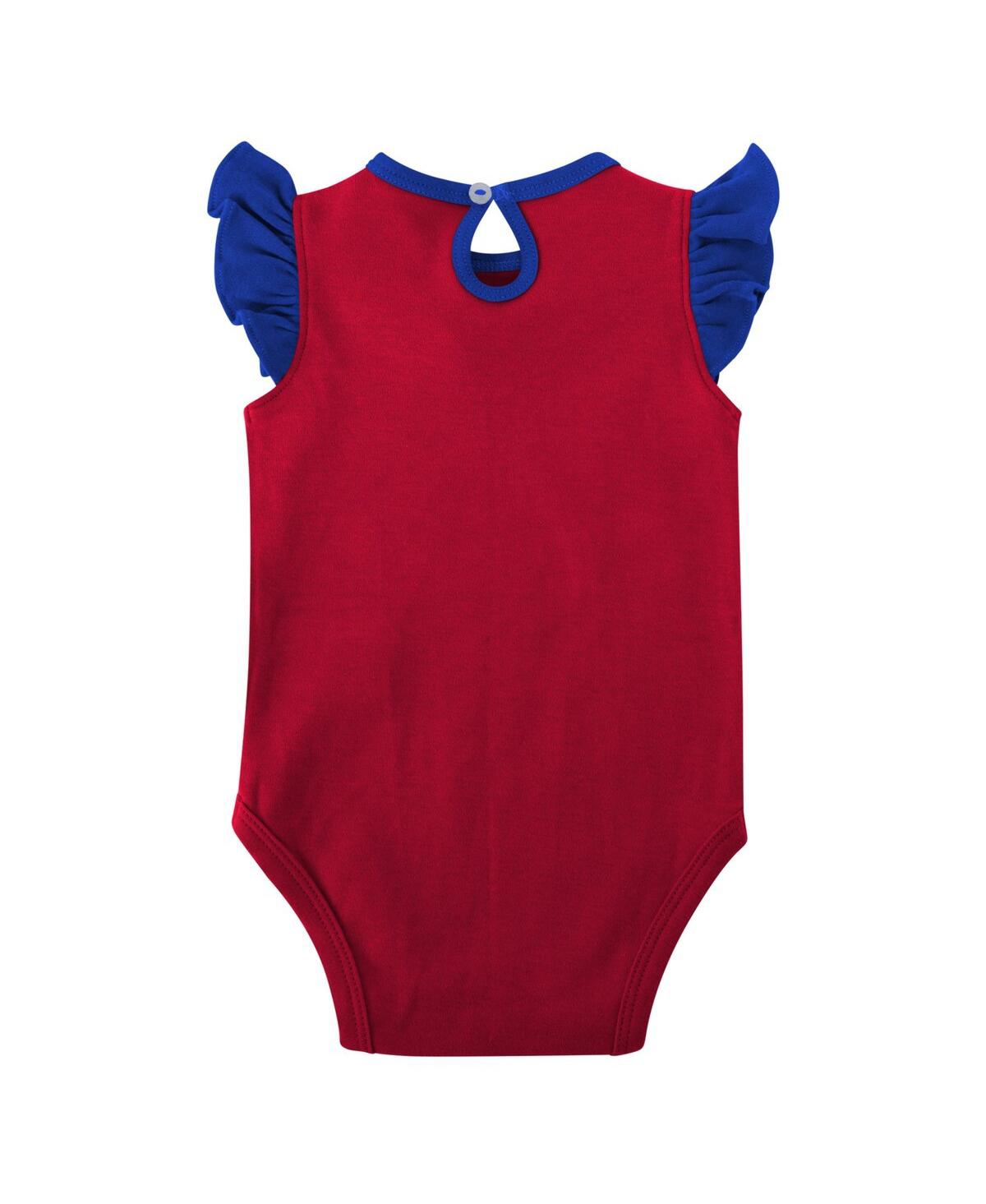 Shop Outerstuff Baby Girls Royal, Red New York Giants Spread The Love 2-pack Bodysuit Set In Royal,red