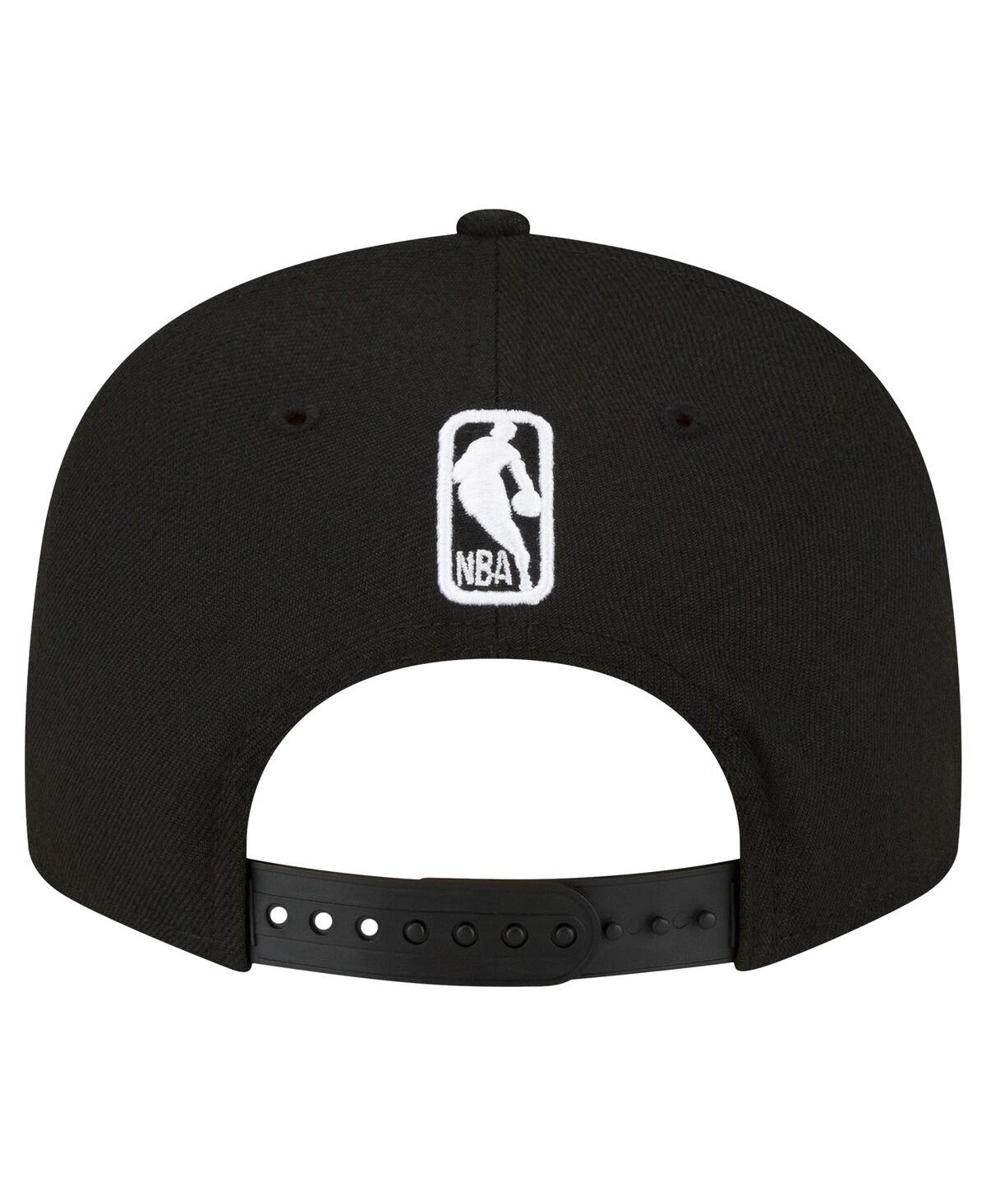 New Era Men's  Utah Jazz Black And White 9fifty Snapback Hat In Black