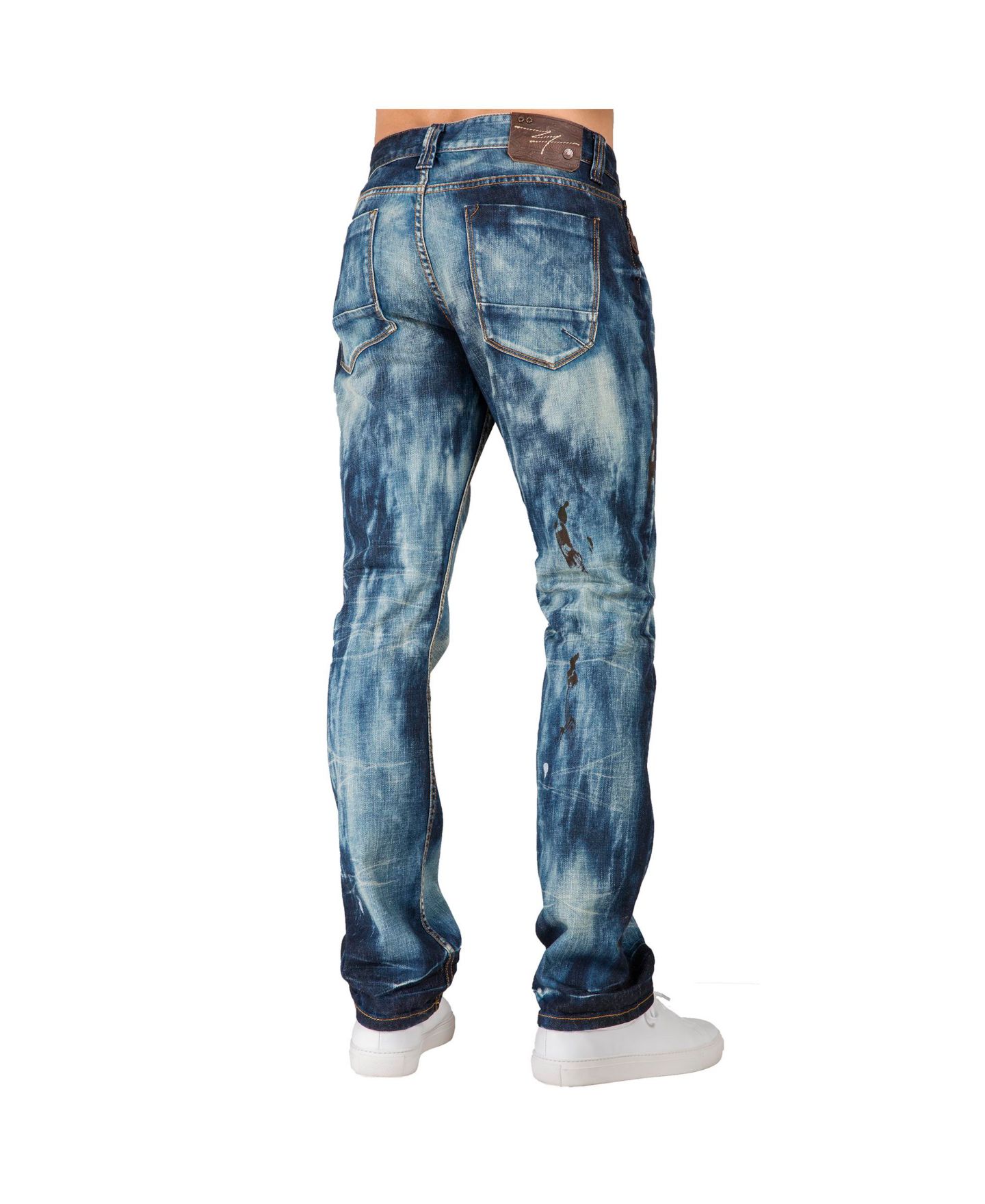 Мужские джинсы Level 7 Hand Crafted Wash Slim Straight Premium Denim Jeans, цвет: Синий — фото 2
