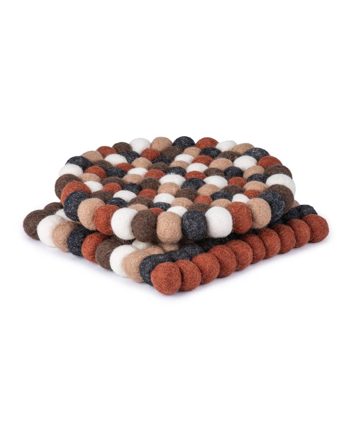 Thirstystone Felted Pom Pom Trivets, Set Of 2 In Multicolor