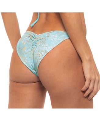 Women's Reversible Braided Scrunch Tie Side Bikini Bottom