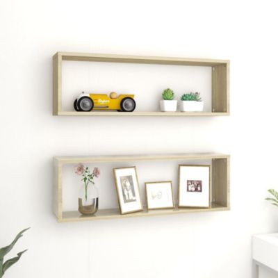 Wall Shelf Set of 2 Sonoma oak Engineered wood