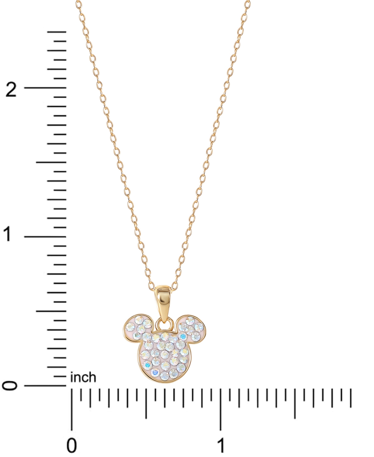 Disney Crystal Mickey Mouse Pendant Necklace in 18k Gold-Plated Sterling Silver, 18