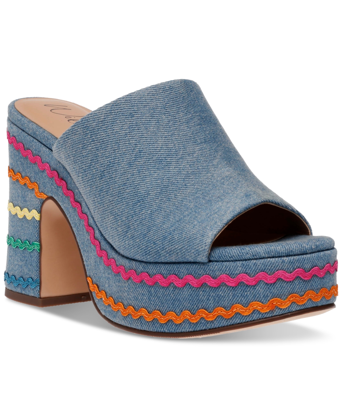 Wild Pair Rosaly Platform Wedge Sandals, Created For Macy's In Denim Multi