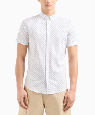 A|X Armani Exchange - Men's Slim-Fit Tonal Geo Logo-Print Button-Down Shirt