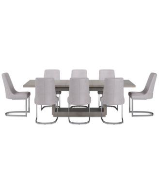 Tivie 9 Pc Dining Set (Rectangular Table + 8 Dining Chairs), Created for Macy's
