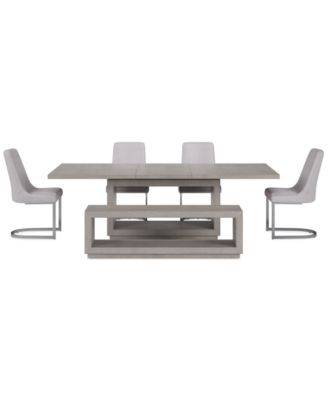 Tivie 6 Pc Dining Set (Rectangular Table + 4 Dining Chairs + Bench)